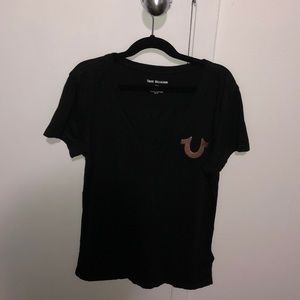 True Religion Women’s T-Shirt w/ Rose Gold Details